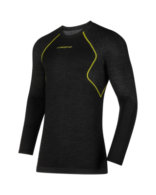 Pánske termoprádlo LA SPORTIVA Wool40 Aero Longsleeve M - Black/Yellow
